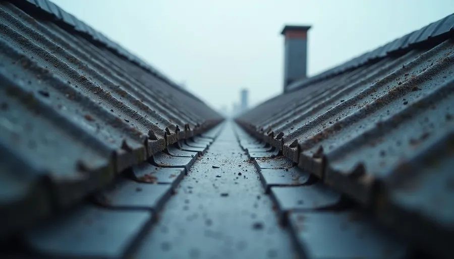 Eye-level view of attic roof with visible ventilation vents