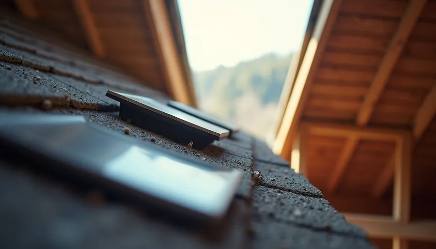 Eye-level view of attic roof vents with clear airflow