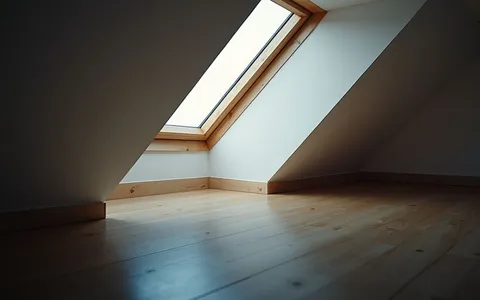 Eye-level view of attic roof with ventilation vents